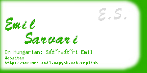 emil sarvari business card
